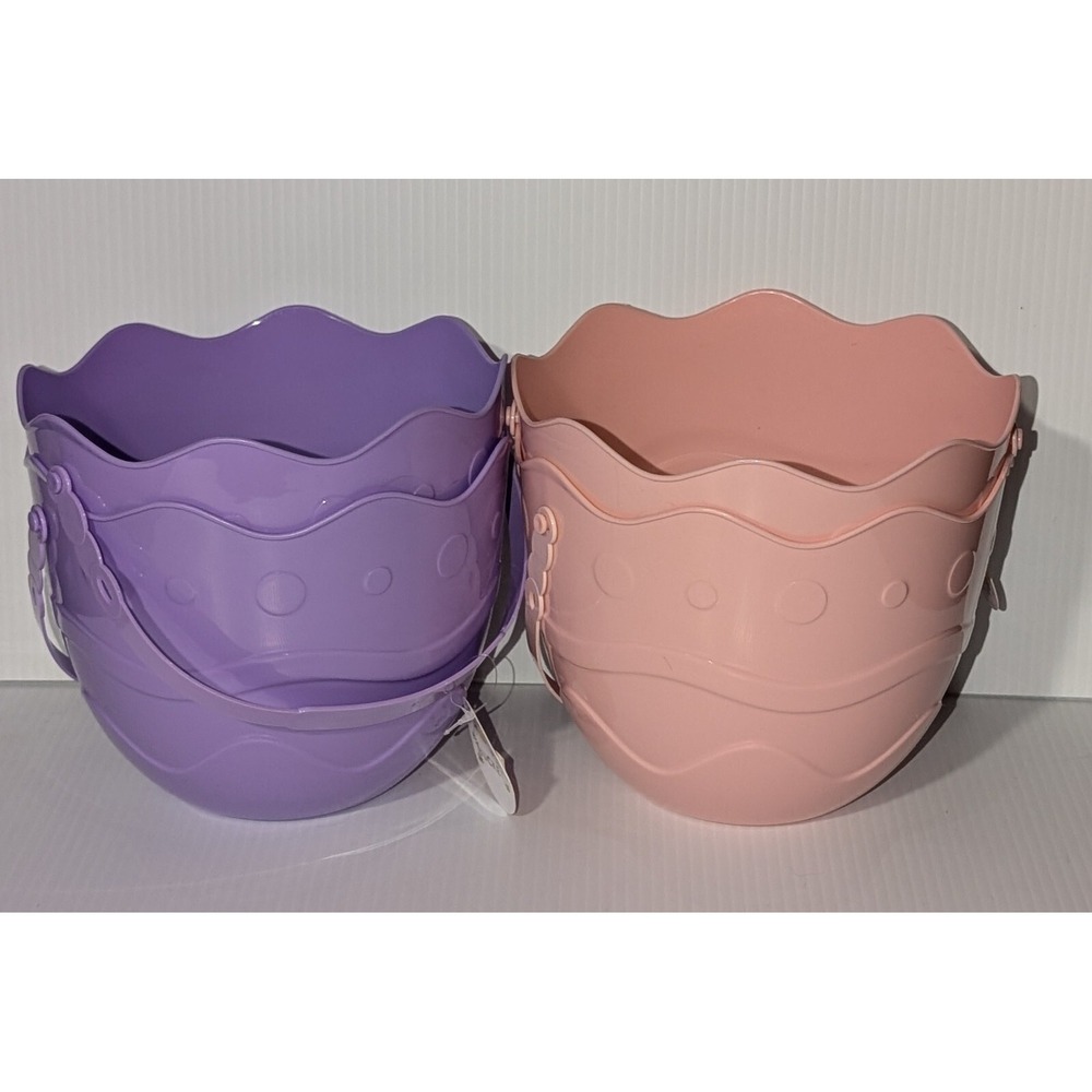 4 - New Target Bullseye Playground Pink and purple Plastic Easter Basket
